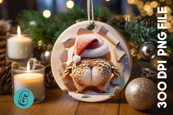 3D Owl Christmas Ornament Back 11 Illustrations Review