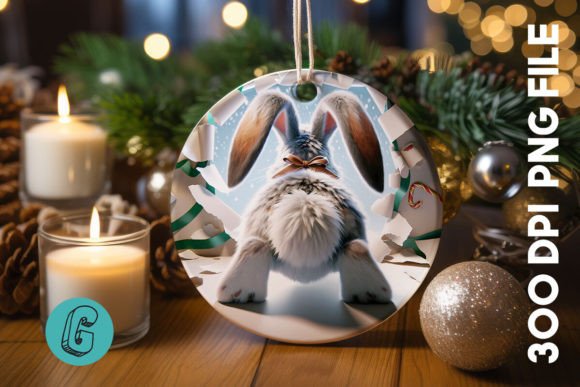 3D Rabbit Christmas Ornament Back 17 Illustrations Review