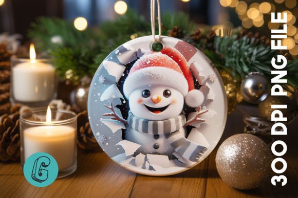 3D Snowman Christmas Ornament Back 14 Illustrations Review