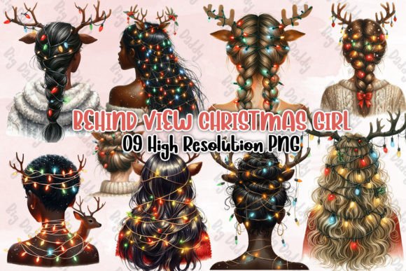 Behind View Christmas Girl Clipart PNG: A Review for Crafters