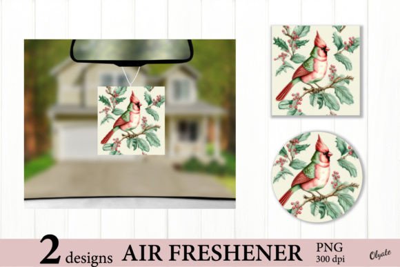 Cardinal Air Freshener PNG. Christmas: Festive Illustrations for Local Brands