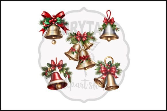 Christmas Bell Decor Illustrations for Handmade Crafts