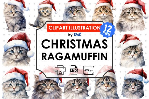 Christmas Ragamuffin Clipart Bundle: Illustrations for Seasonal Content