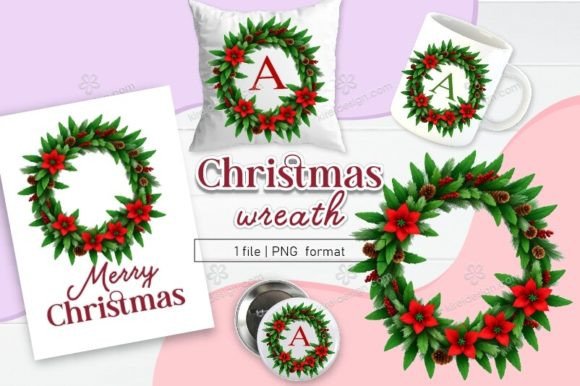 Christmas Wreath Clipart Sublimation 03 Review