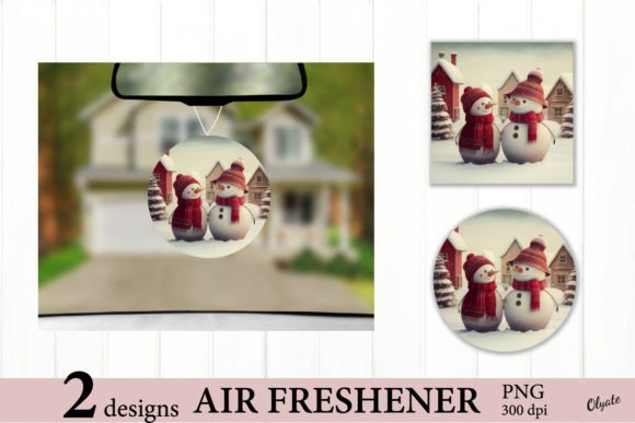 Couple Snowman Airfresh PNG. Christmas Illustrations