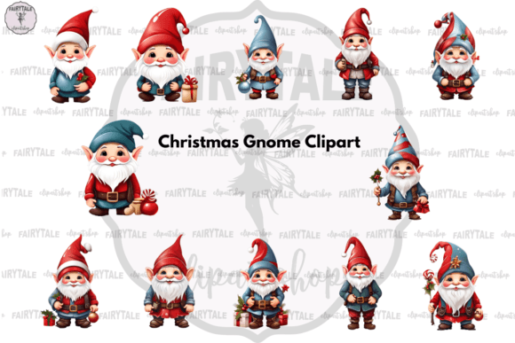 Cute Christmas Gnome Clipart for Seasonal Illustrations