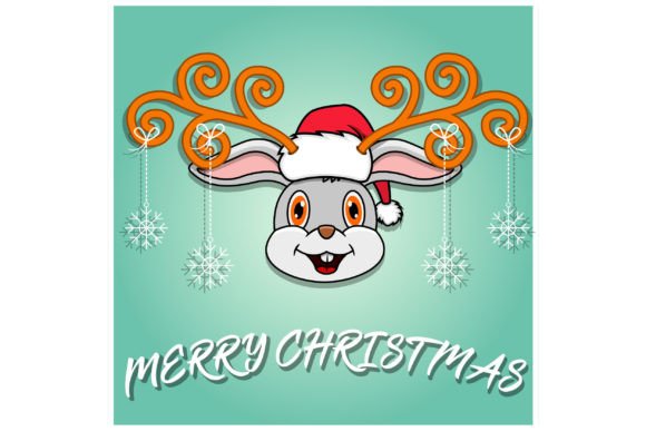 Cute Rabbit Head of Christmas Card Illustrations Review