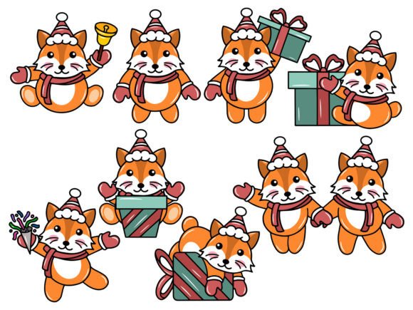 Fox Cartoon for Christmas Day in Modern Illustrations