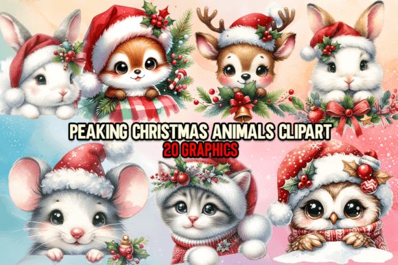 Peaking Christmas Animals Clipart Review