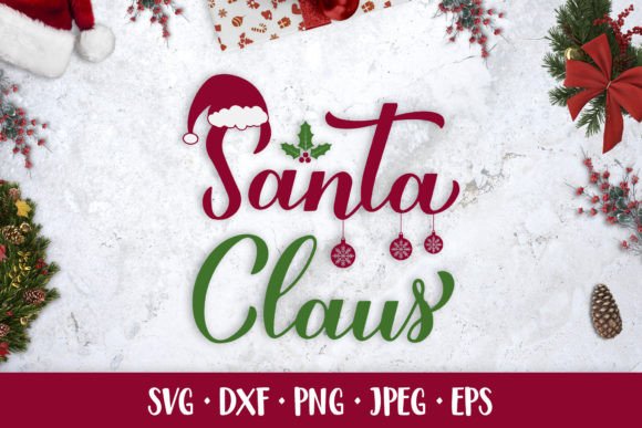 Santa Claus Hand Lettered SVG. Christmas